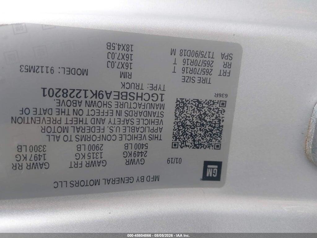 1GCHSBEA9K1228201 2019 CHEVROLET COLORADO photo no. 9