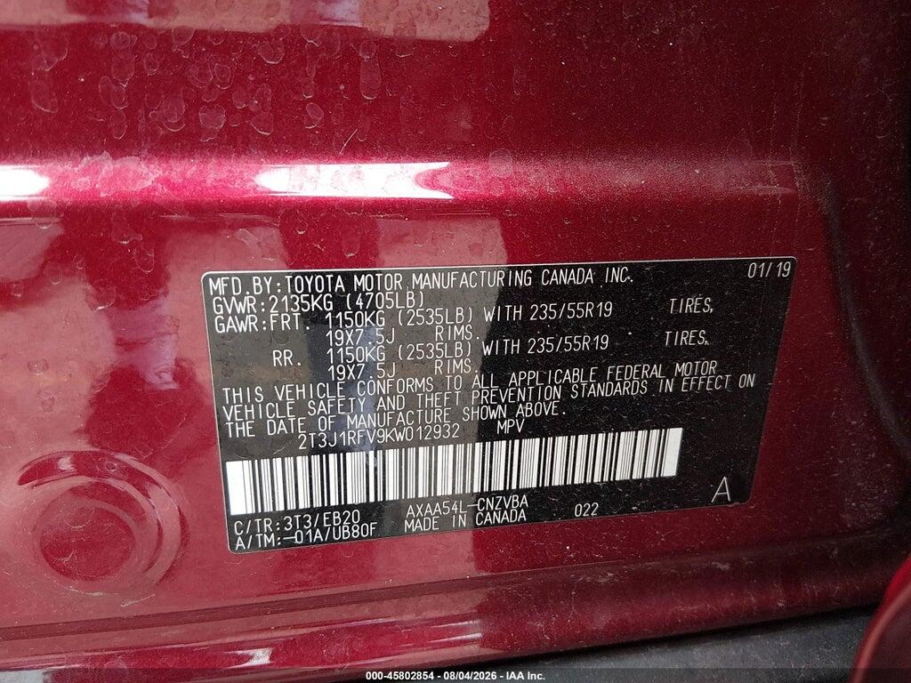 2T3J1RFV9KW012932 2019 TOYOTA RAV4 photo no. 9