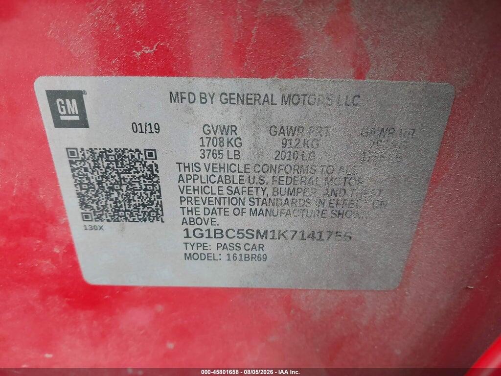 1G1BC5SM1K7141756 2019 CHEVROLET CRUZE photo no. 9