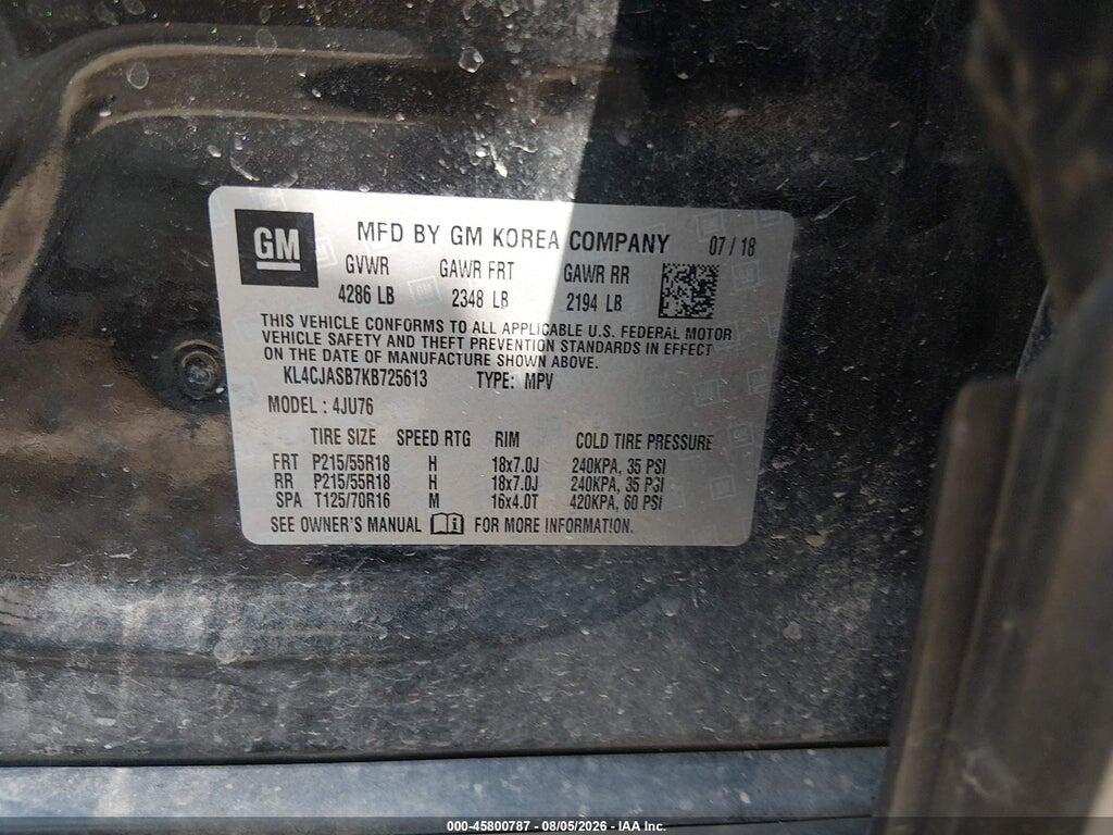 KL4CJASB7KB725613 2019 BUICK ENCORE photo no. 9