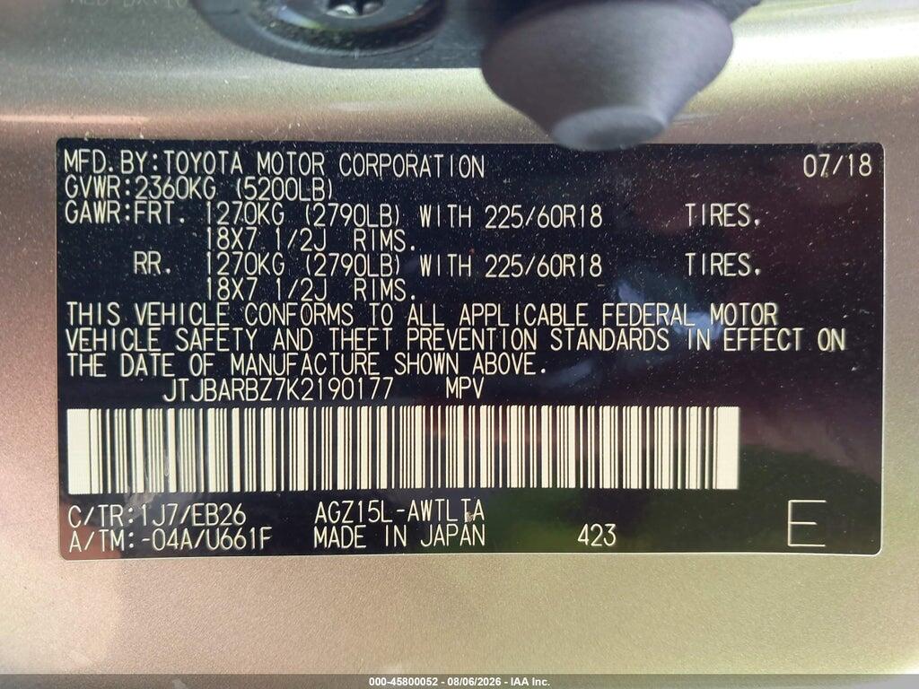 JTJBARBZ7K2190177 2019 LEXUS NX 300 photo no. 9