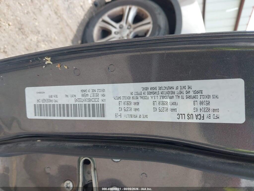 2C3CDXBG1KH722245 2019 DODGE CHARGER photo no. 9