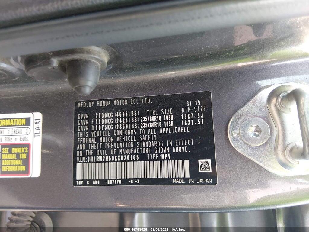 JHLRW2H50KX020165 2019 HONDA CR-V photo no. 9
