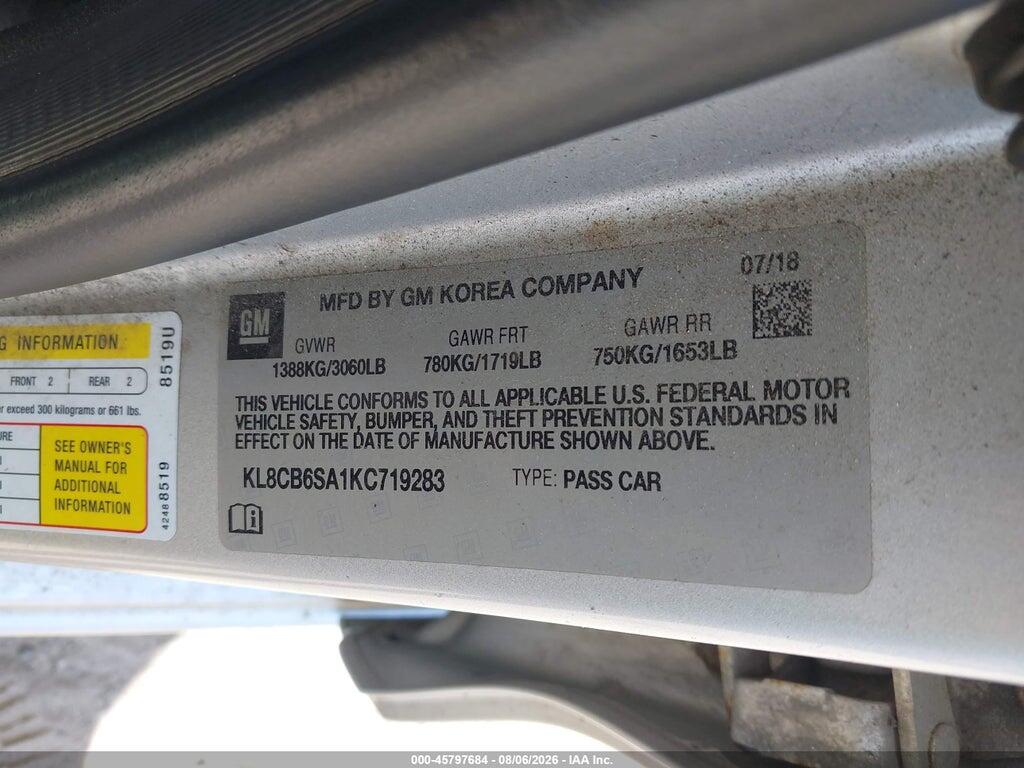 KL8CB6SA1KC719283 2019 CHEVROLET SPARK photo no. 9