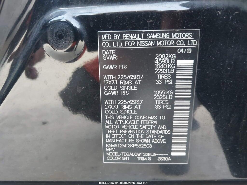 KNMAT2MT3KP552503 2019 NISSAN ROGUE photo no. 9