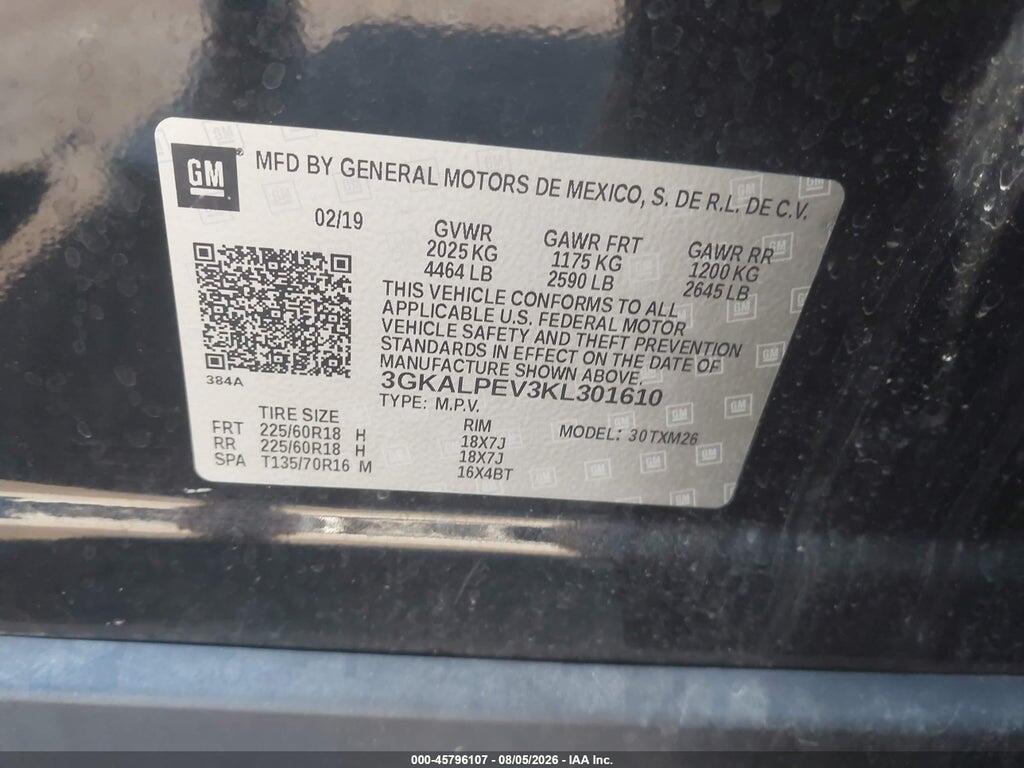 3GKALPEV3KL301610 2019 GMC TERRAIN photo no. 9