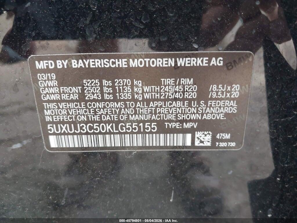 5UXUJ3C50KLG55155 2019 BMW X4 photo no. 9