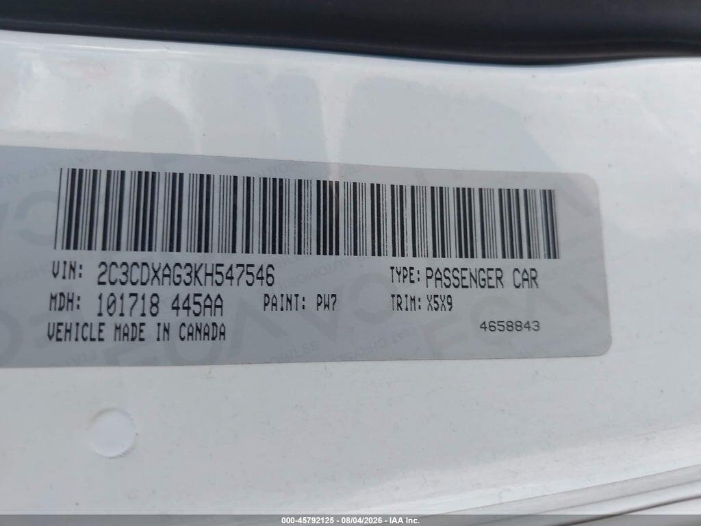2C3CDXAG3KH547546 2019 DODGE CHARGER photo no. 9