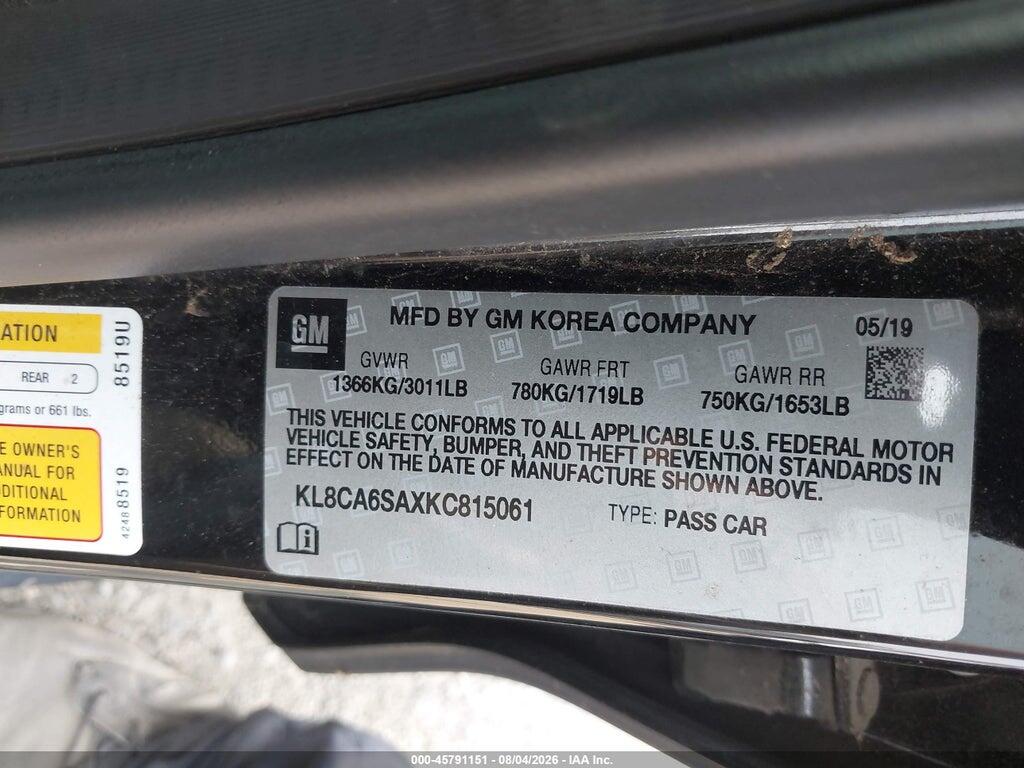 KL8CA6SAXKC815061 2019 CHEVROLET SPARK photo no. 9