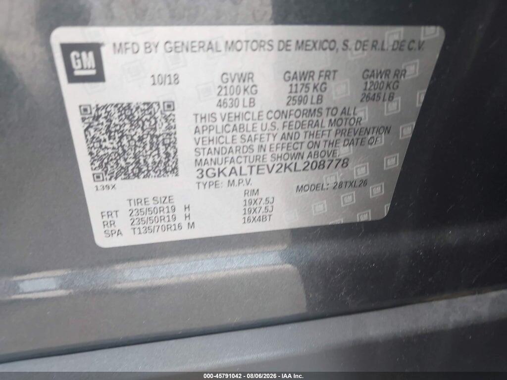 3GKALTEV2KL208778 2019 GMC TERRAIN photo no. 9