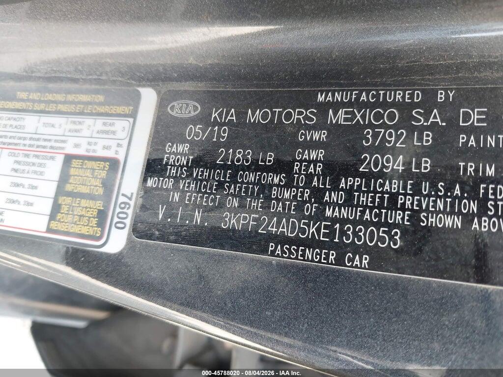 3KPF24AD5KE133053 2019 KIA FORTE photo no. 9