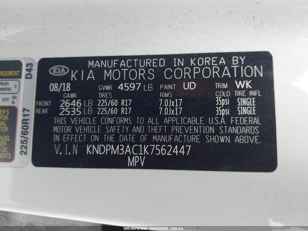 KNDPM3AC1K7562447 2019 KIA SPORTAGE photo no. 9