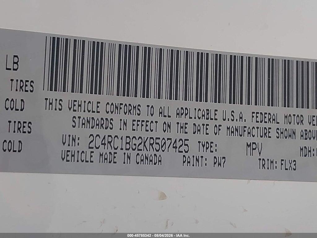 2C4RC1BG2KR507425 2019 CHRYSLER PACIFICA photo no. 9
