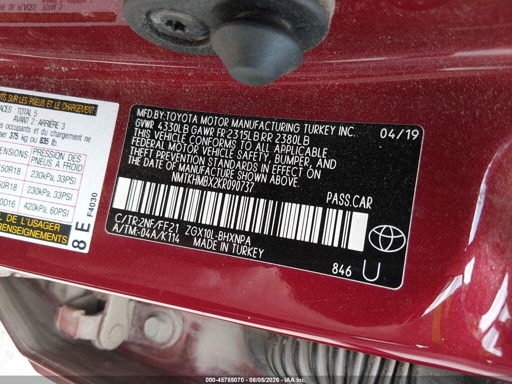 NMTKHMBX2KR090737 2019 TOYOTA C-HR photo no. 9