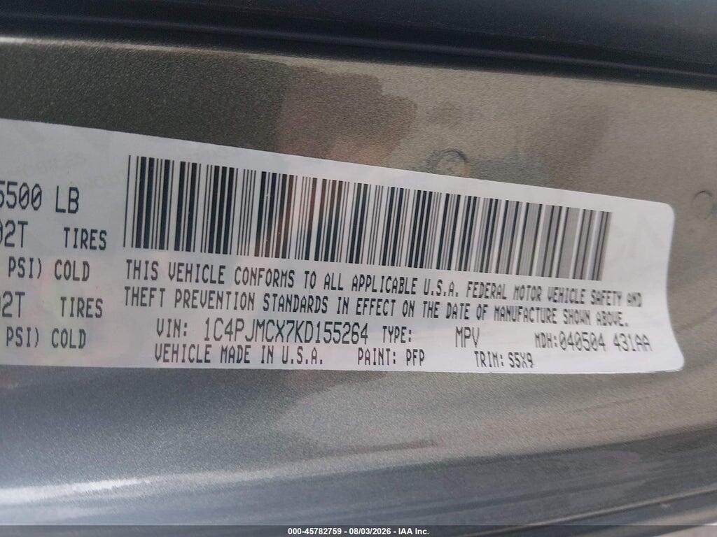 1C4PJMCX7KD155264 2019 JEEP CHEROKEE photo no. 9