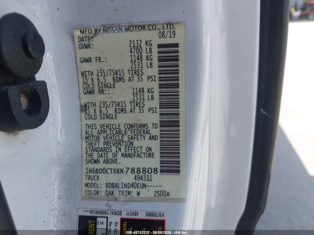 1N6BD0CTXKN788808 2019 NISSAN FRONTIER photo no. 9