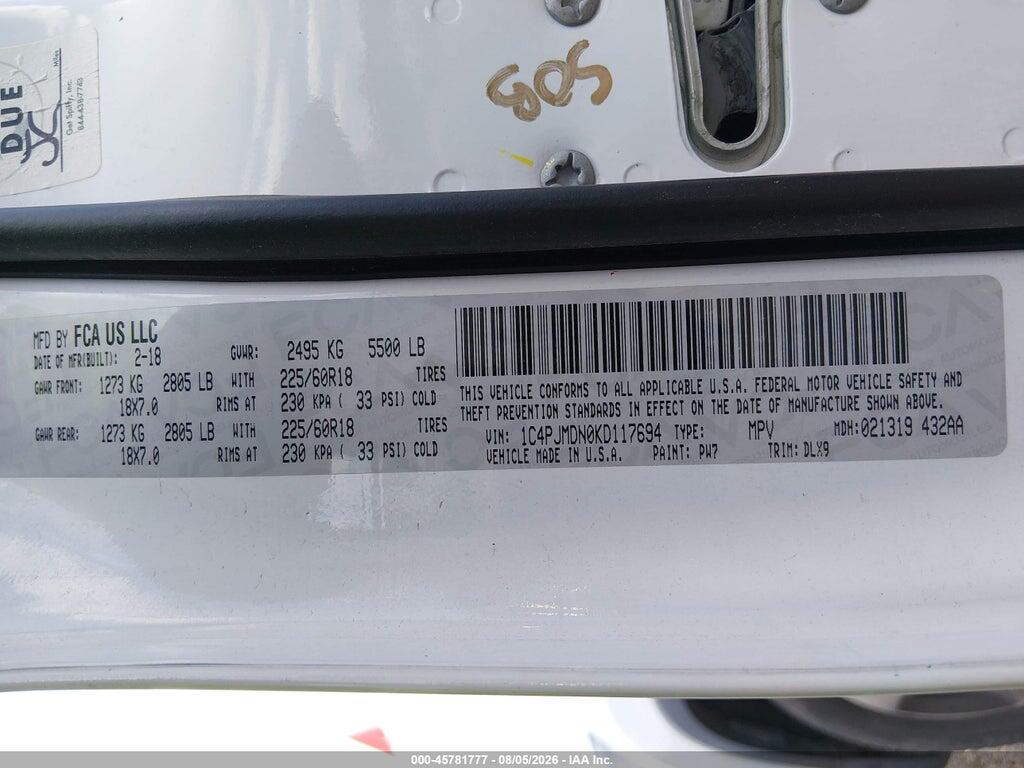 1C4PJMDN0KD117694 2019 JEEP CHEROKEE photo no. 9