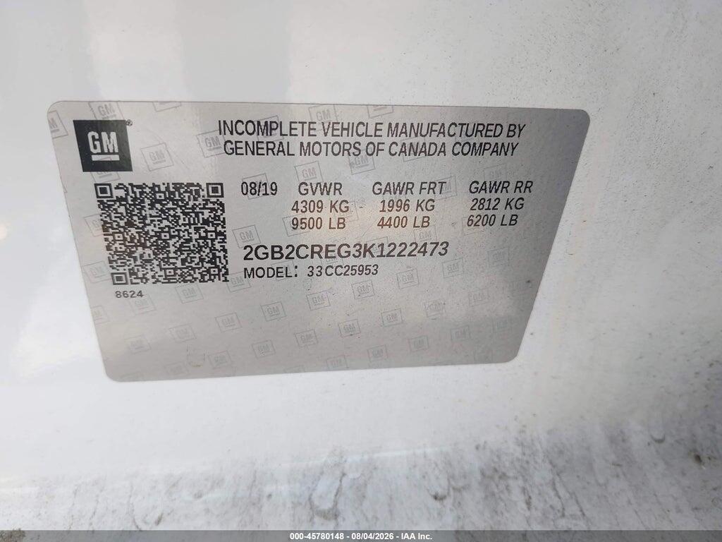 2GB2CREG3K1222473 2019 CHEVROLET SILVERADO 2500HD photo no. 9