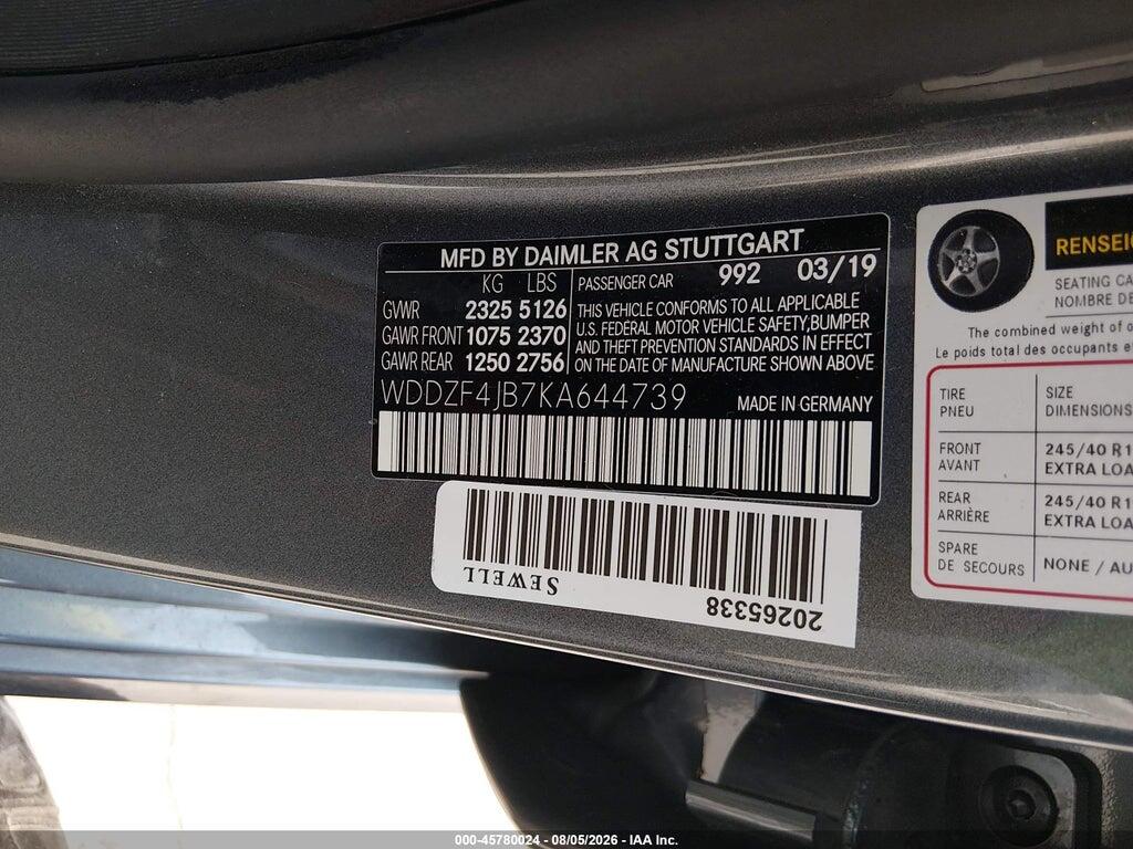 WDDZF4JB7KA644739 2019 MERCEDES-BENZ E 300 photo no. 9