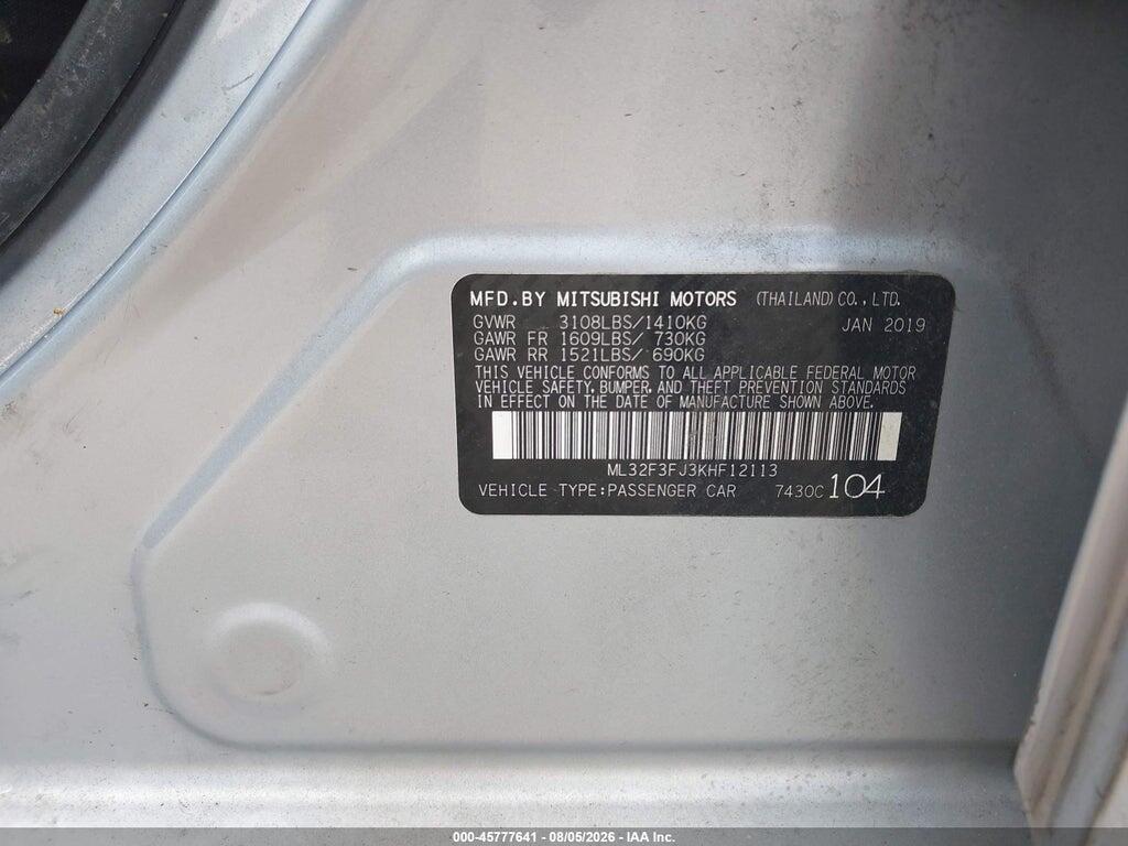 ML32F3FJ3KHF12113 2019 MITSUBISHI MIRAGE G4 photo no. 9