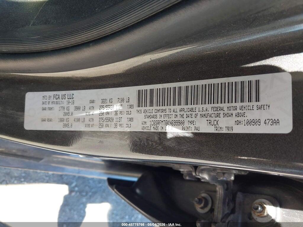 1C6SRFMT6KN699900 2019 RAM 1500 photo no. 9