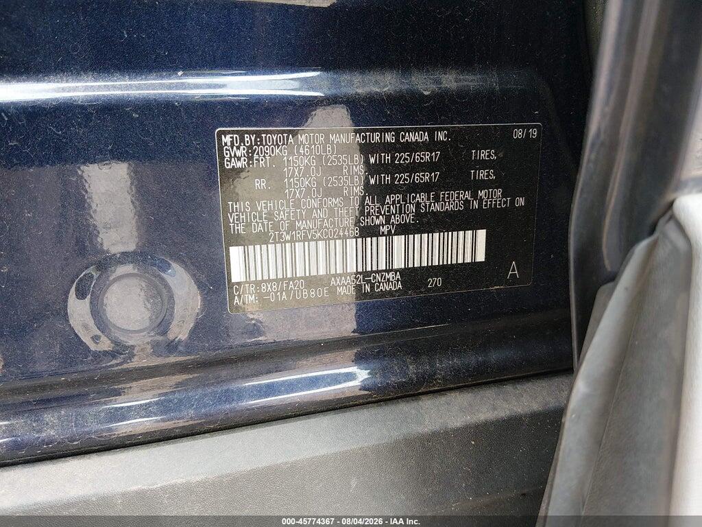 2T3W1RFV5KC024468 2019 TOYOTA RAV4 photo no. 9