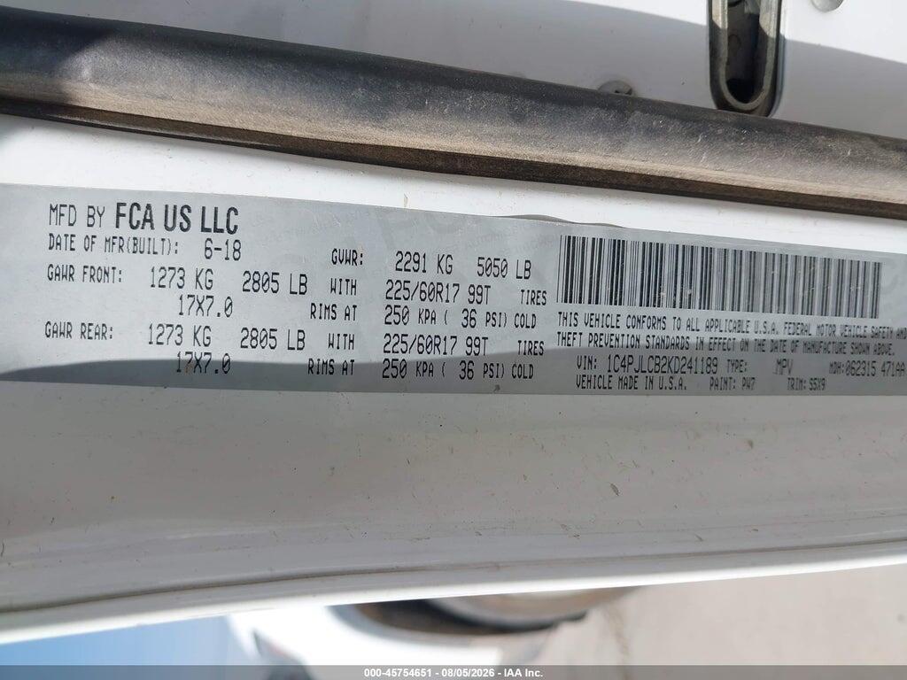 1C4PJLCB2KD241189 2019 JEEP CHEROKEE photo no. 9