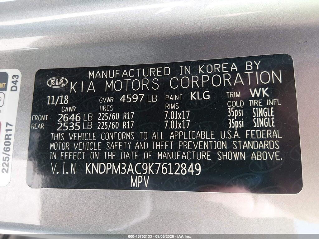 KNDPM3AC9K7612849 2019 KIA SPORTAGE photo no. 9