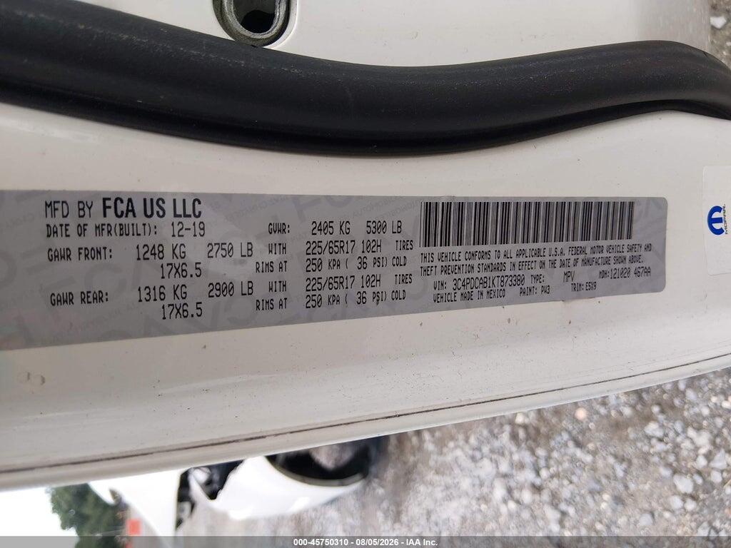 3C4PDCAB1KT873380 2019 DODGE JOURNEY photo no. 9