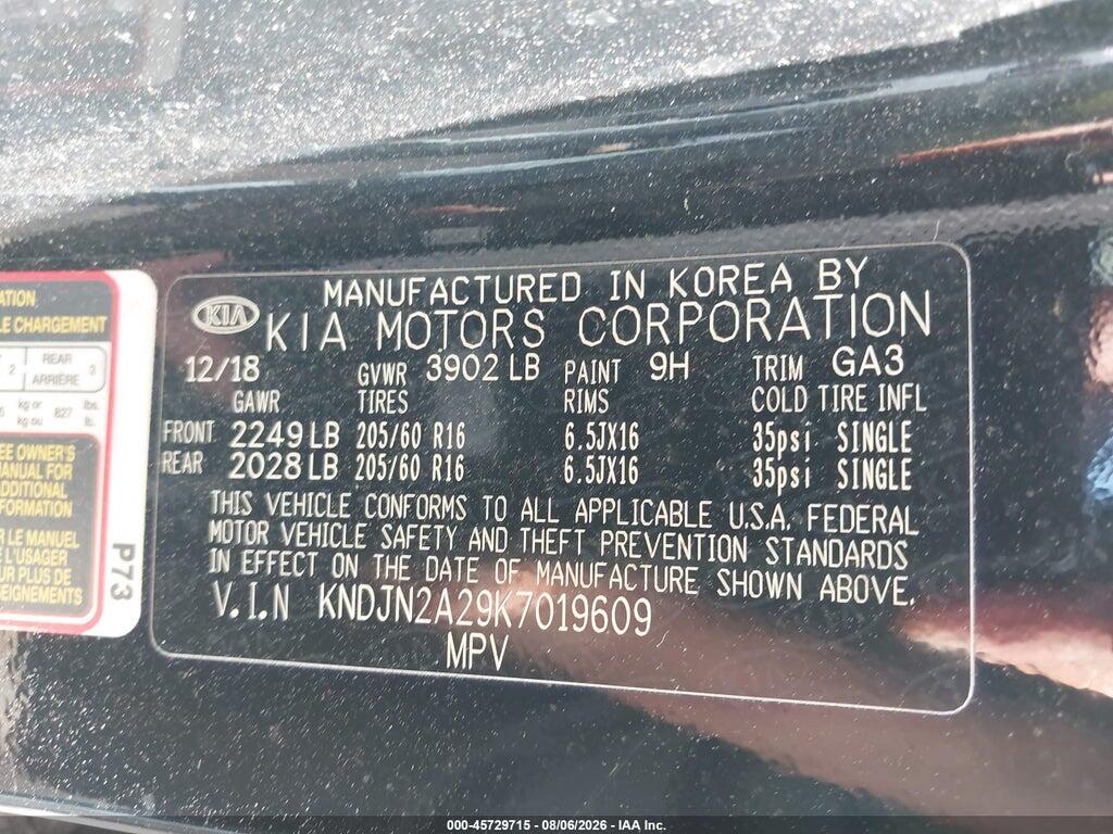 KNDJN2A29K7019609 2019 KIA SOUL photo no. 9