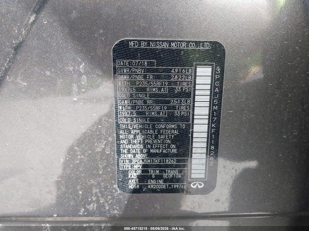 3PCAJ5M17KF118262 2019 INFINITI QX50 photo no. 9