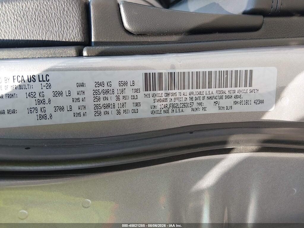 1C4RJFBG2LC263157 2020 JEEP GRAND CHEROKEE photo no. 9