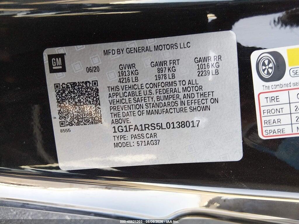 1G1FA1RS5L0138017 2020 CHEVROLET CAMARO photo no. 9