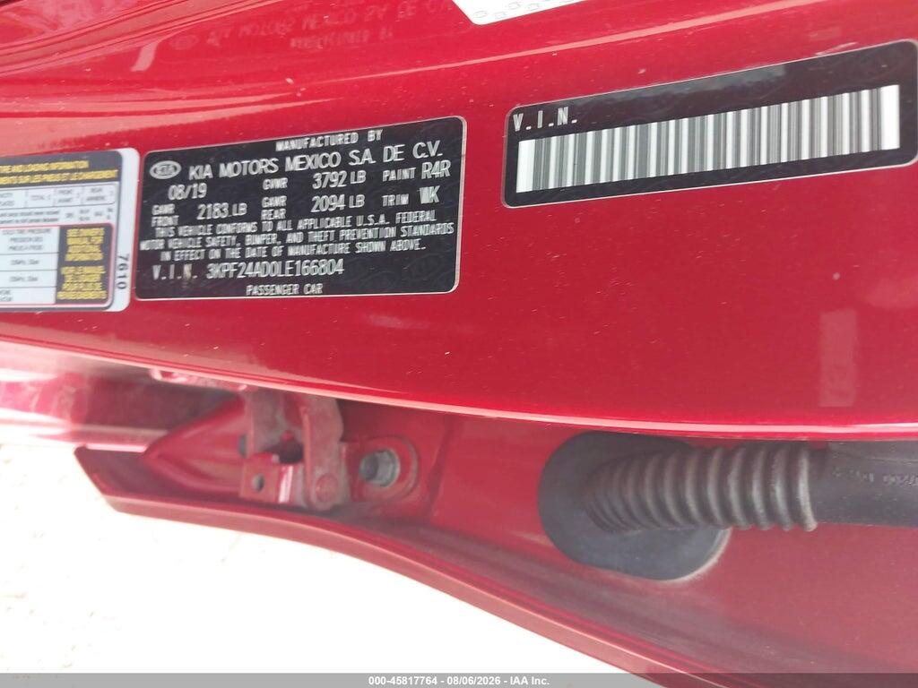 3KPF24AD0LE166804 2020 KIA FORTE photo no. 9