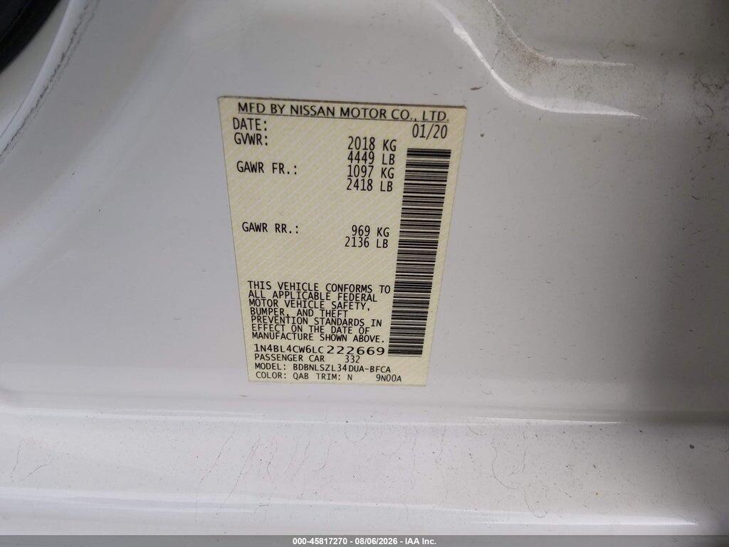 1N4BL4CW6LC222669 2020 NISSAN ALTIMA photo no. 9