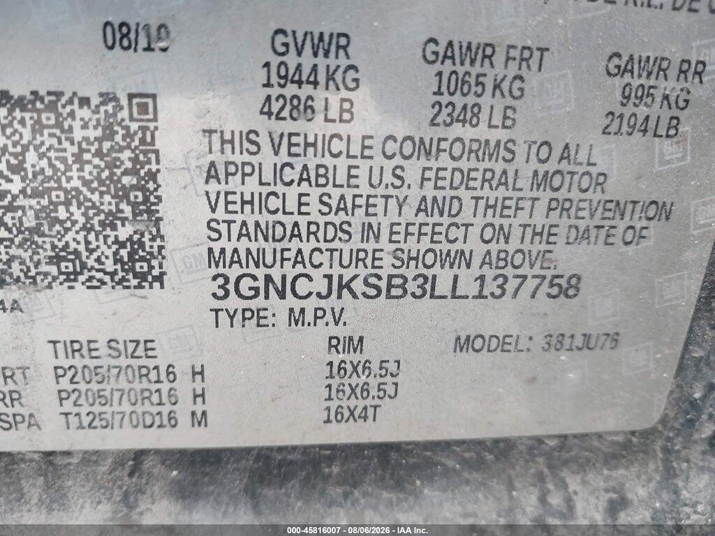 3GNCJKSB3LL137758 2020 CHEVROLET TRAX photo no. 9