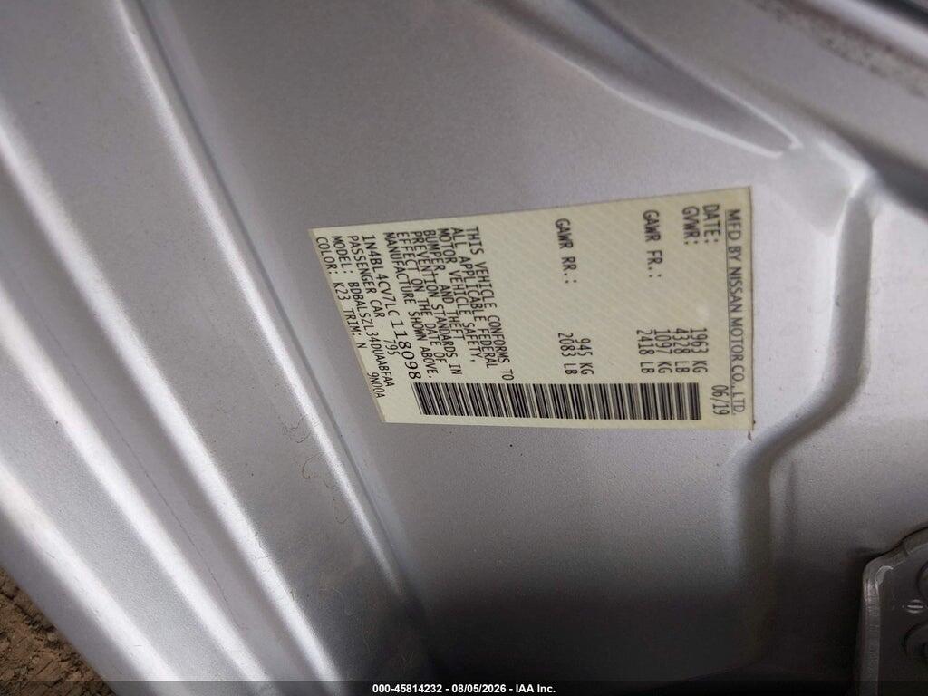 1N4BL4CV7LC118098 2020 NISSAN ALTIMA photo no. 9