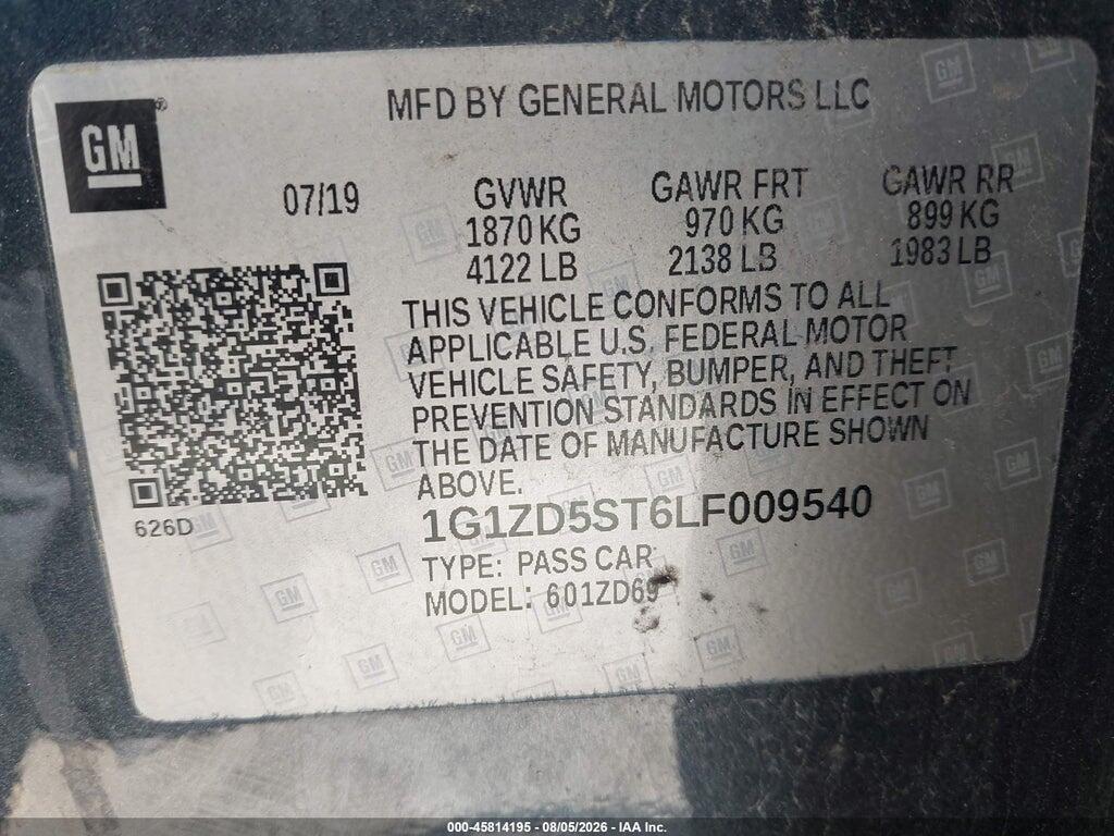 1G1ZD5ST6LF009540 2020 CHEVROLET MALIBU photo no. 9