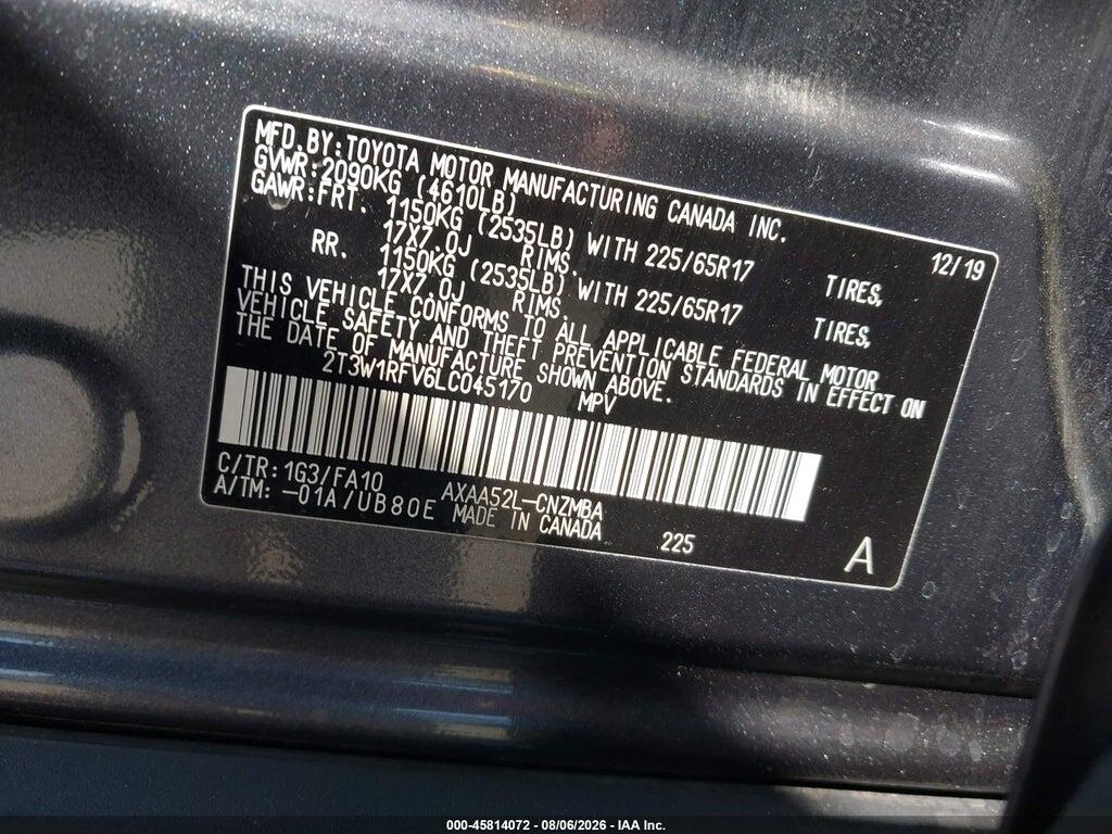 2T3W1RFV6LC045170 2020 TOYOTA RAV4 photo no. 9