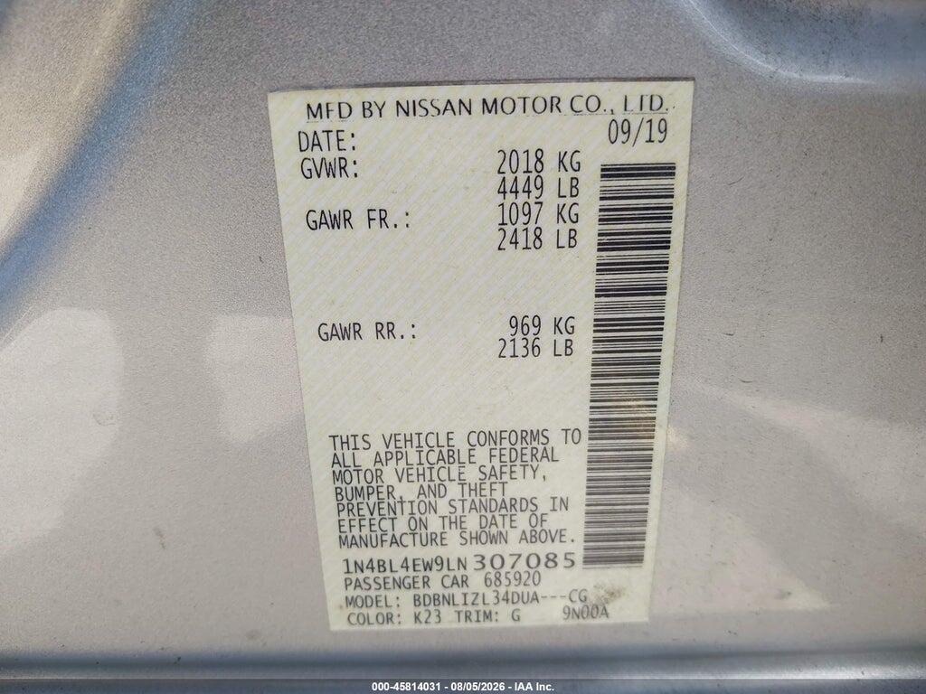 1N4BL4EW9LN307085 2020 NISSAN ALTIMA photo no. 9