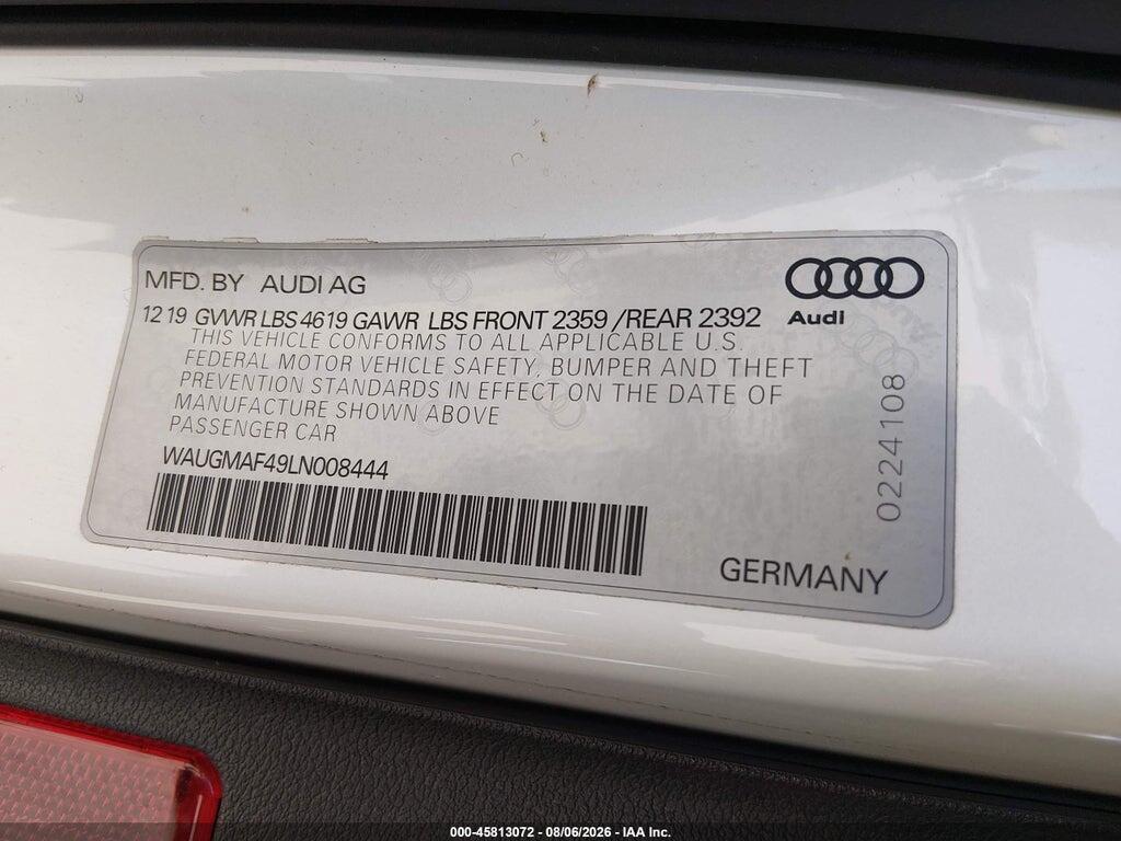 WAUGMAF49LN008444 2020 AUDI A4 photo no. 9