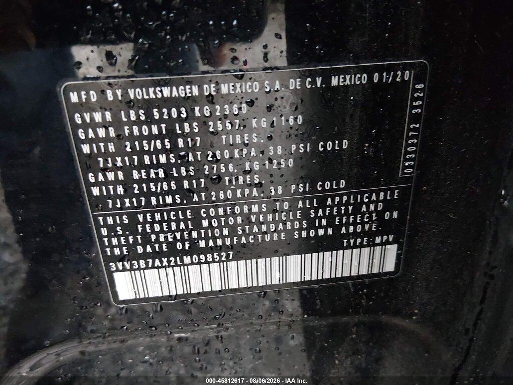 3VV3B7AX2LM098527 2020 VOLKSWAGEN TIGUAN photo no. 8