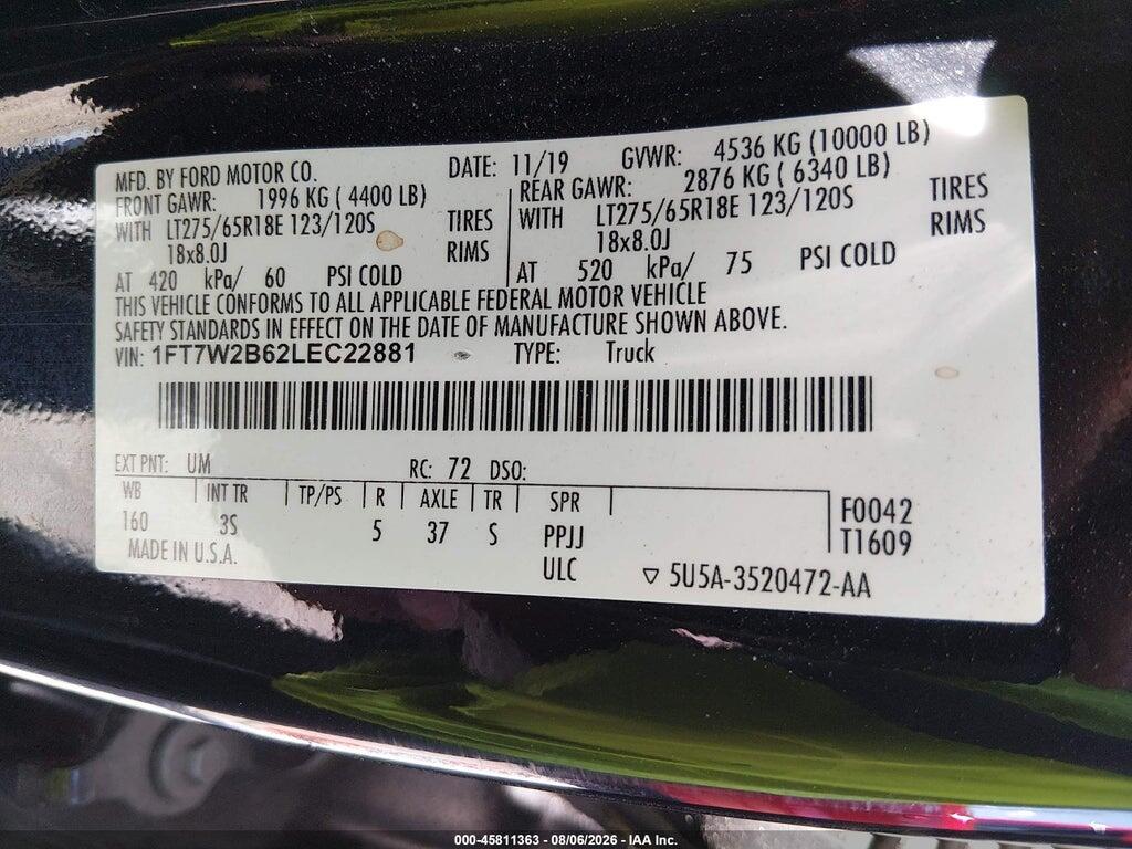 1FT7W2B62LEC22881 2020 FORD F-250 photo no. 9