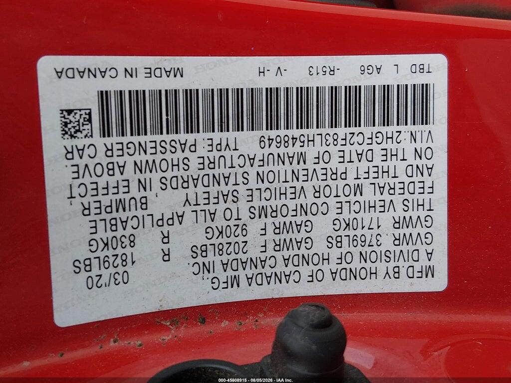 2HGFC2F83LH548649 2020 HONDA CIVIC photo no. 9