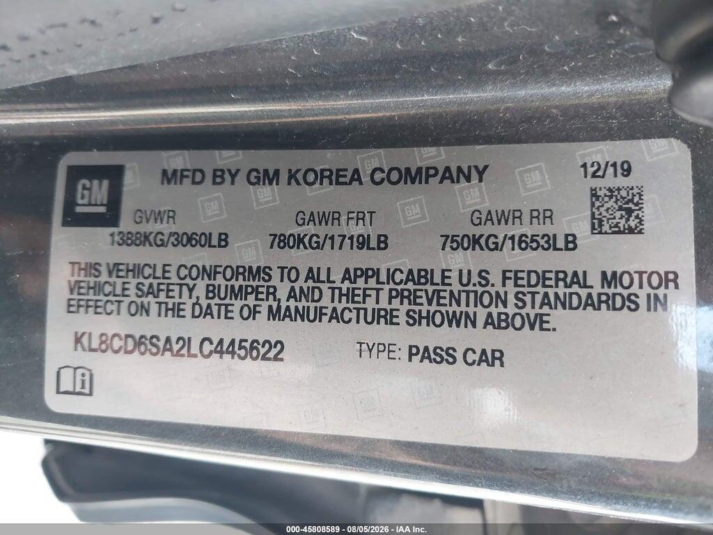 KL8CD6SA2LC445622 2020 CHEVROLET SPARK photo no. 9