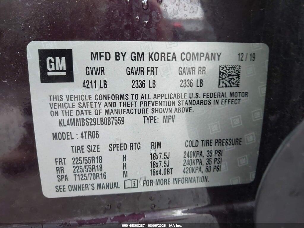 KL4MMBS29LB087559 2020 BUICK ENCORE GX photo no. 9