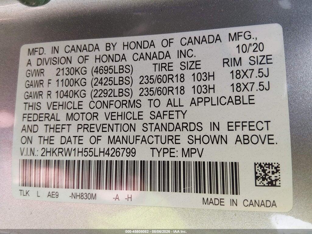 2HKRW1H55LH426799 2020 HONDA CR-V photo no. 9