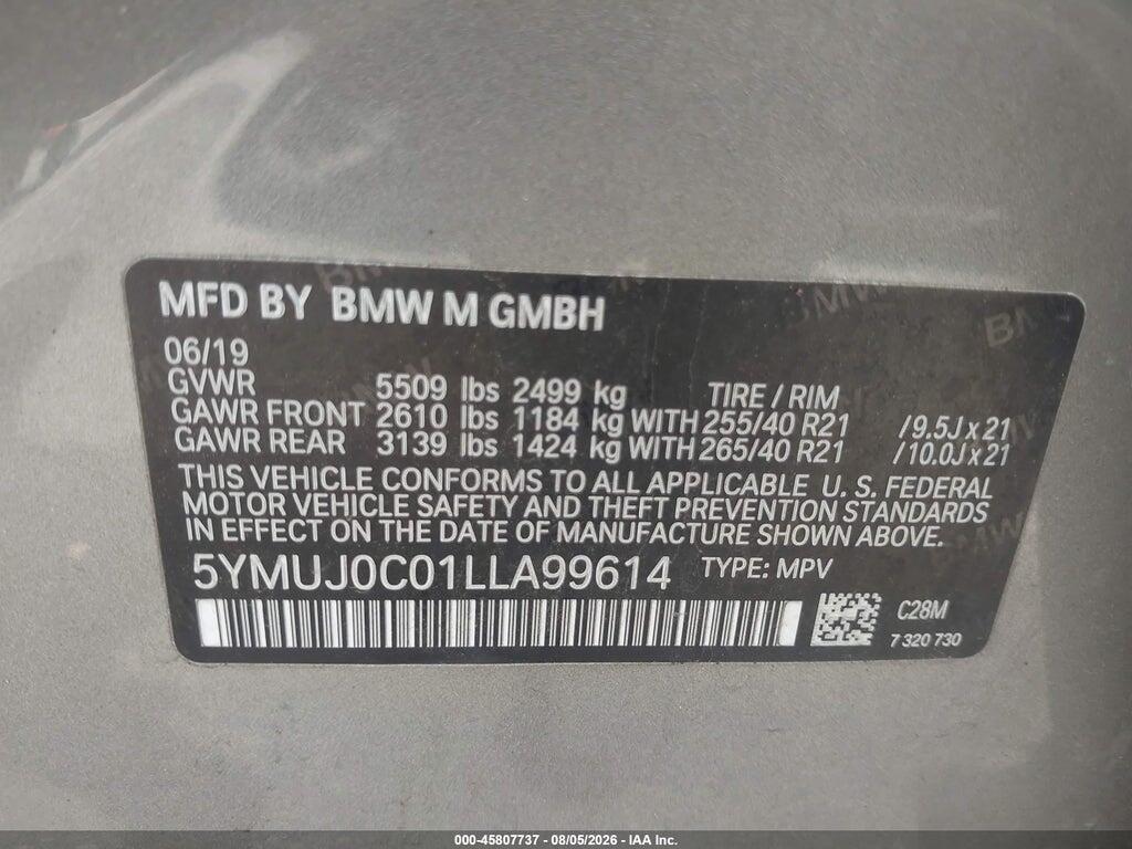 5YMUJ0C01LLA99614 2020 BMW X4 M photo no. 9