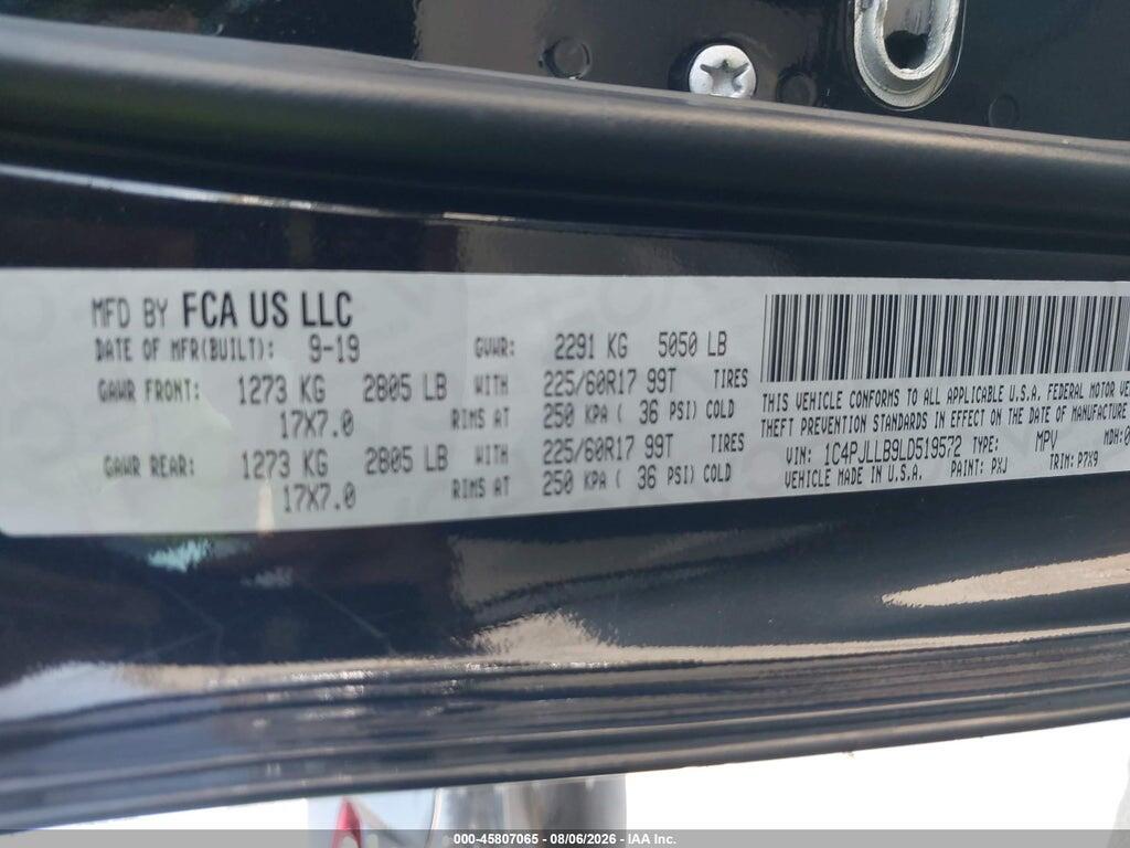 1C4PJLLB9LD519572 2020 JEEP CHEROKEE photo no. 9