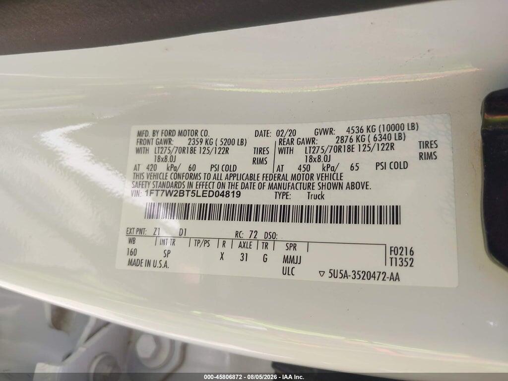 1FT7W2BT5LED04819 2020 FORD F-250 photo no. 9
